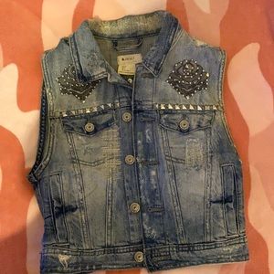 Distress Jean jacket with Embroidery